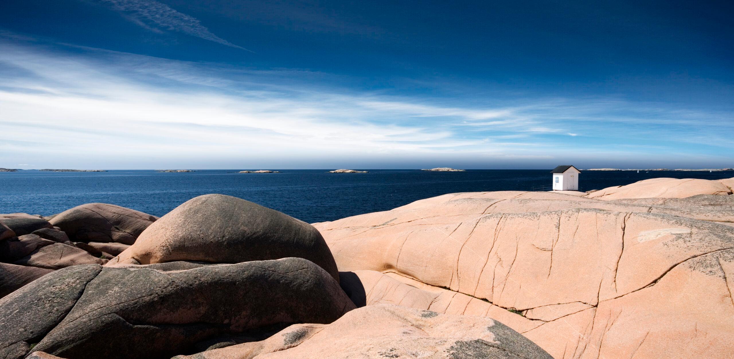 Bohuslän, klippor, kust, granit, dag, horisont,vy, hus, Lysekil, panorama,vatten; havsnätverket